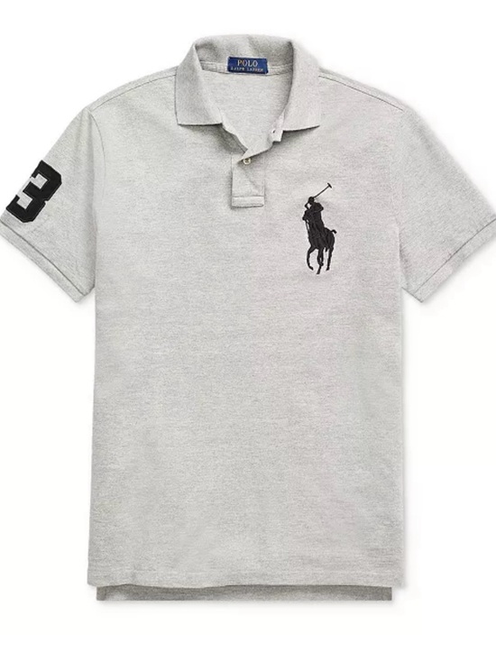 Polo Ralph Lauren Other - Polo by Ralph Lauren Light Gray Polo with Black Pony & Sleeve Number NWT